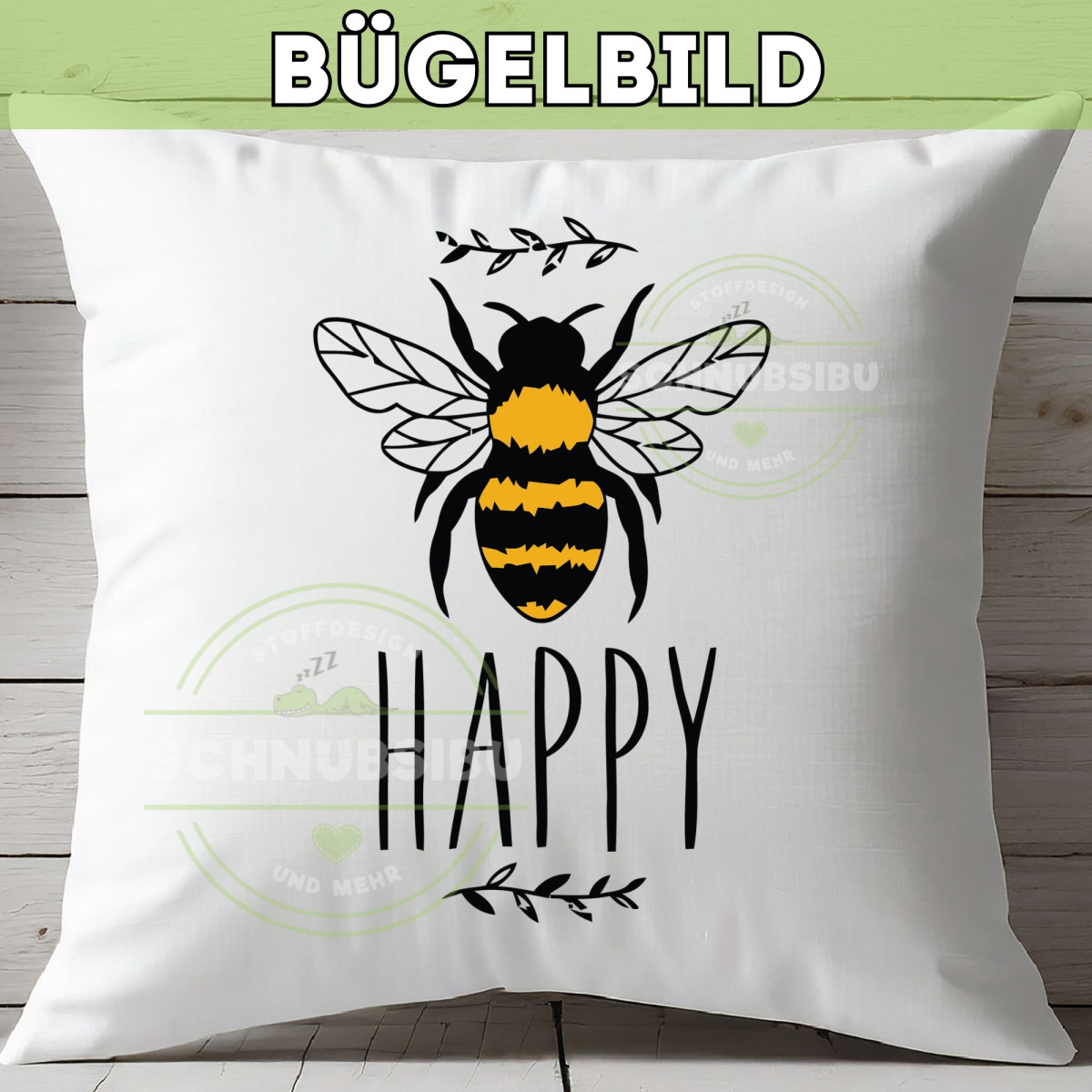 Bügelbild Bee Happy
